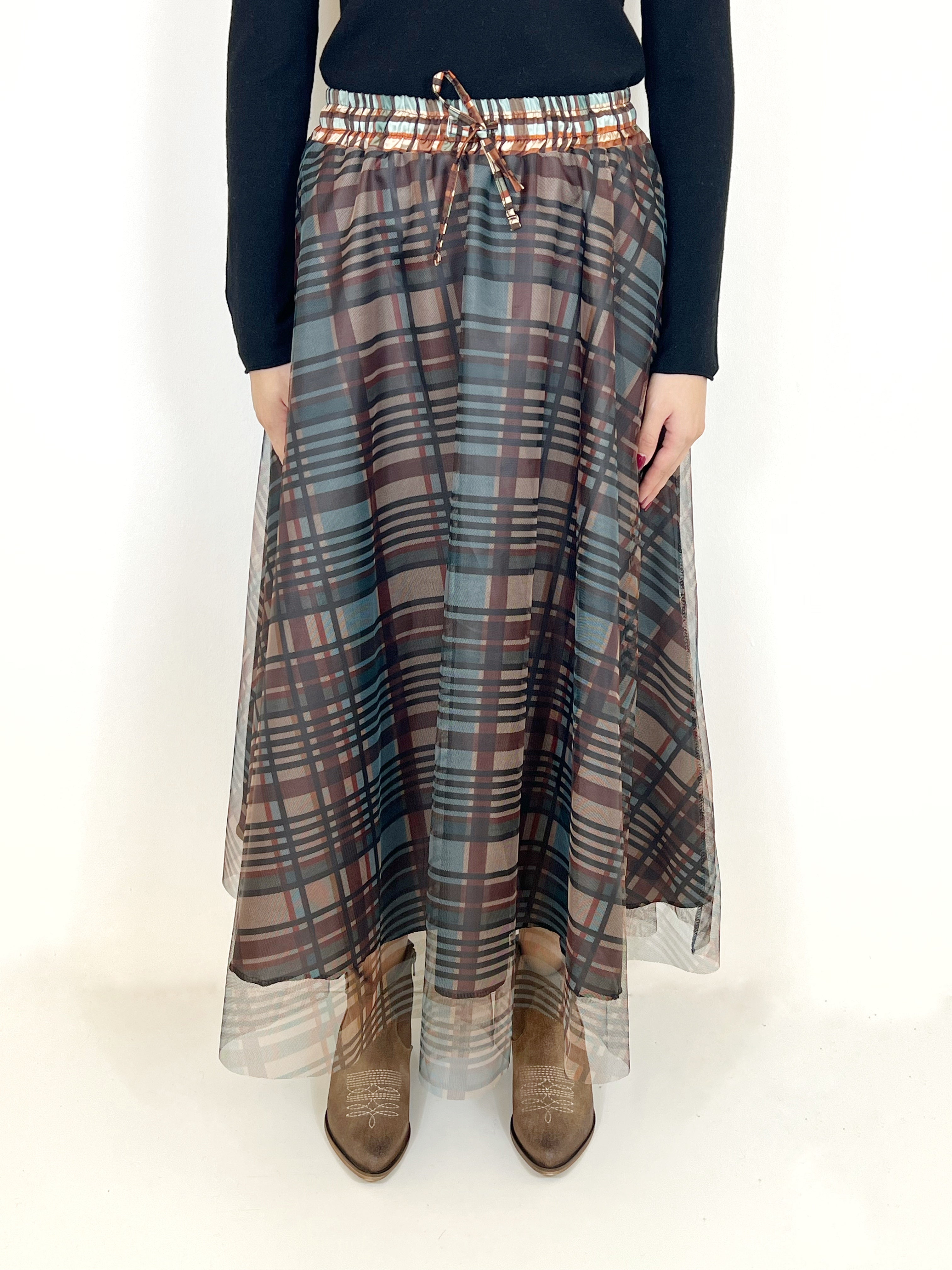 Matié gonna tulle quadri