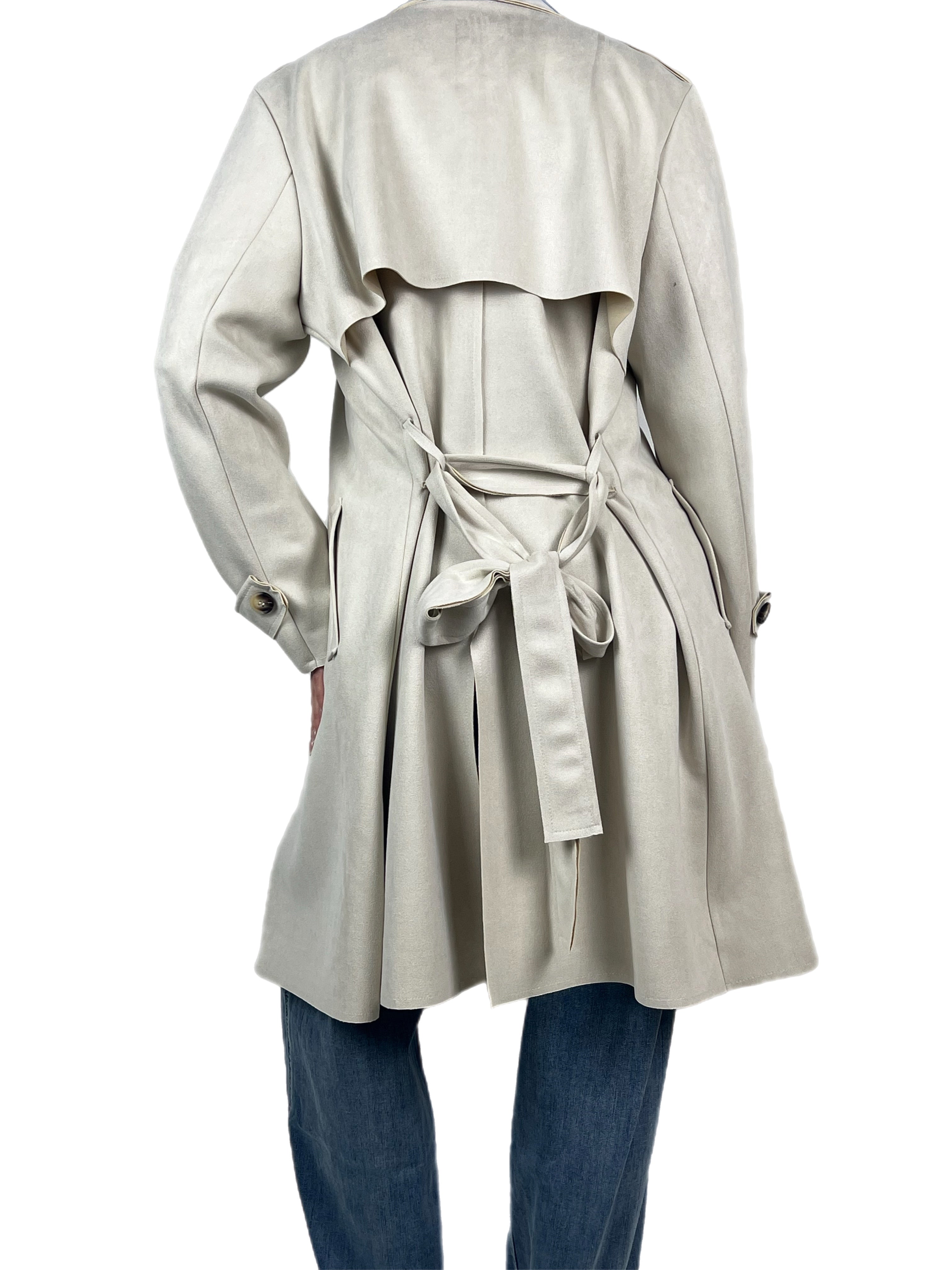 Matié trench ecocamoscio panna