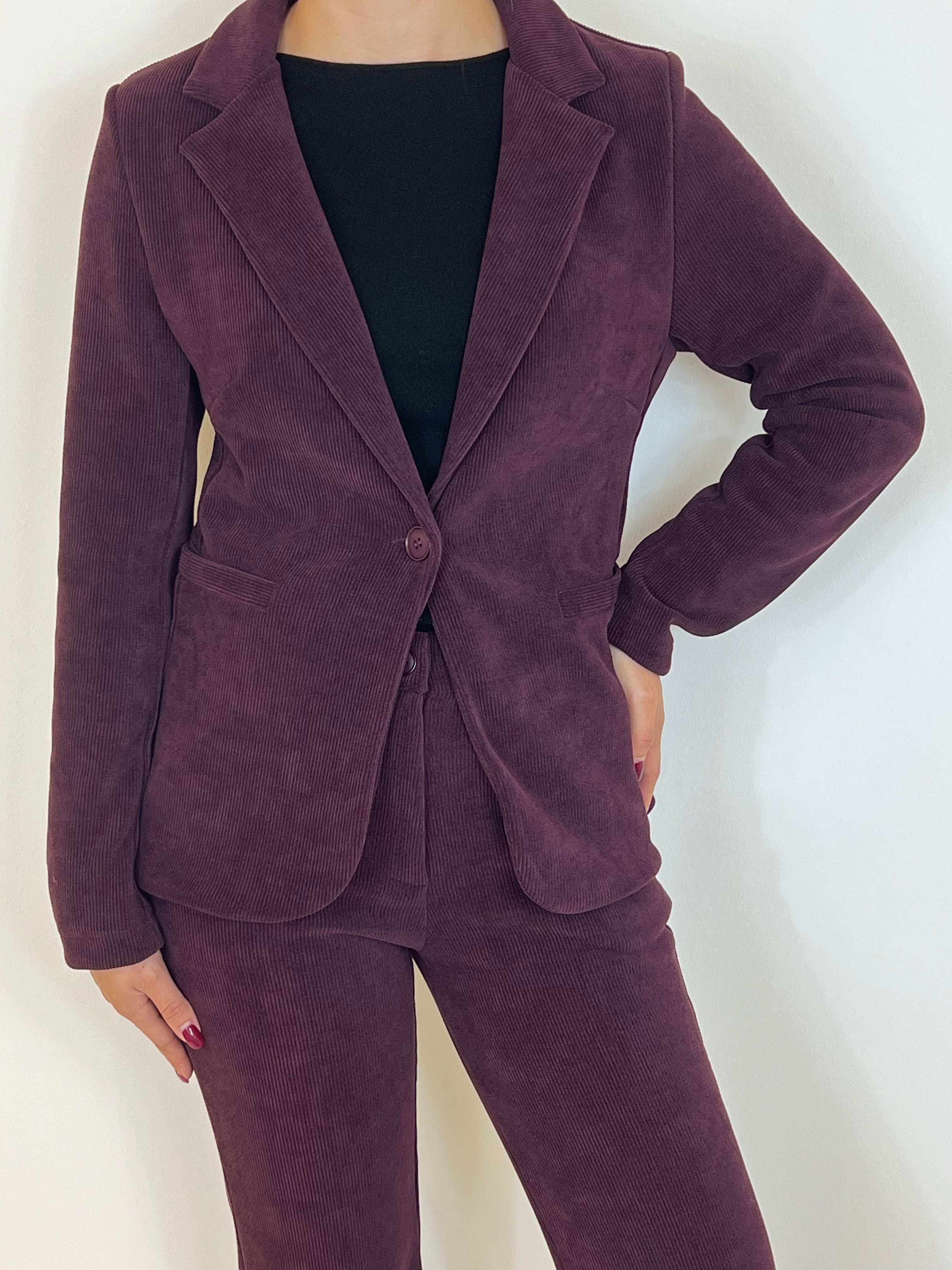 Matié giacca velluto amelie vinaccia