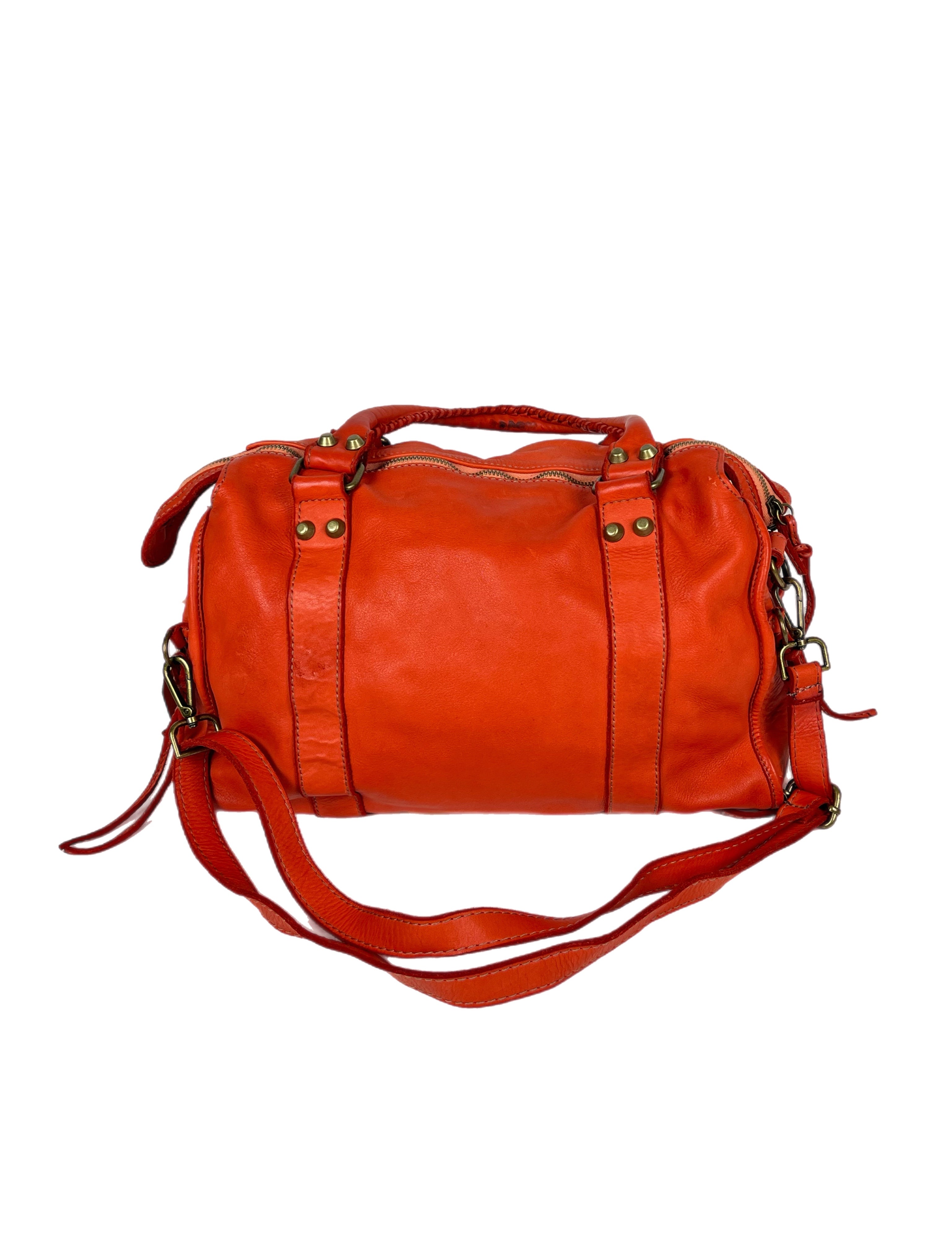 Matié borsa pelle Santiago arancio