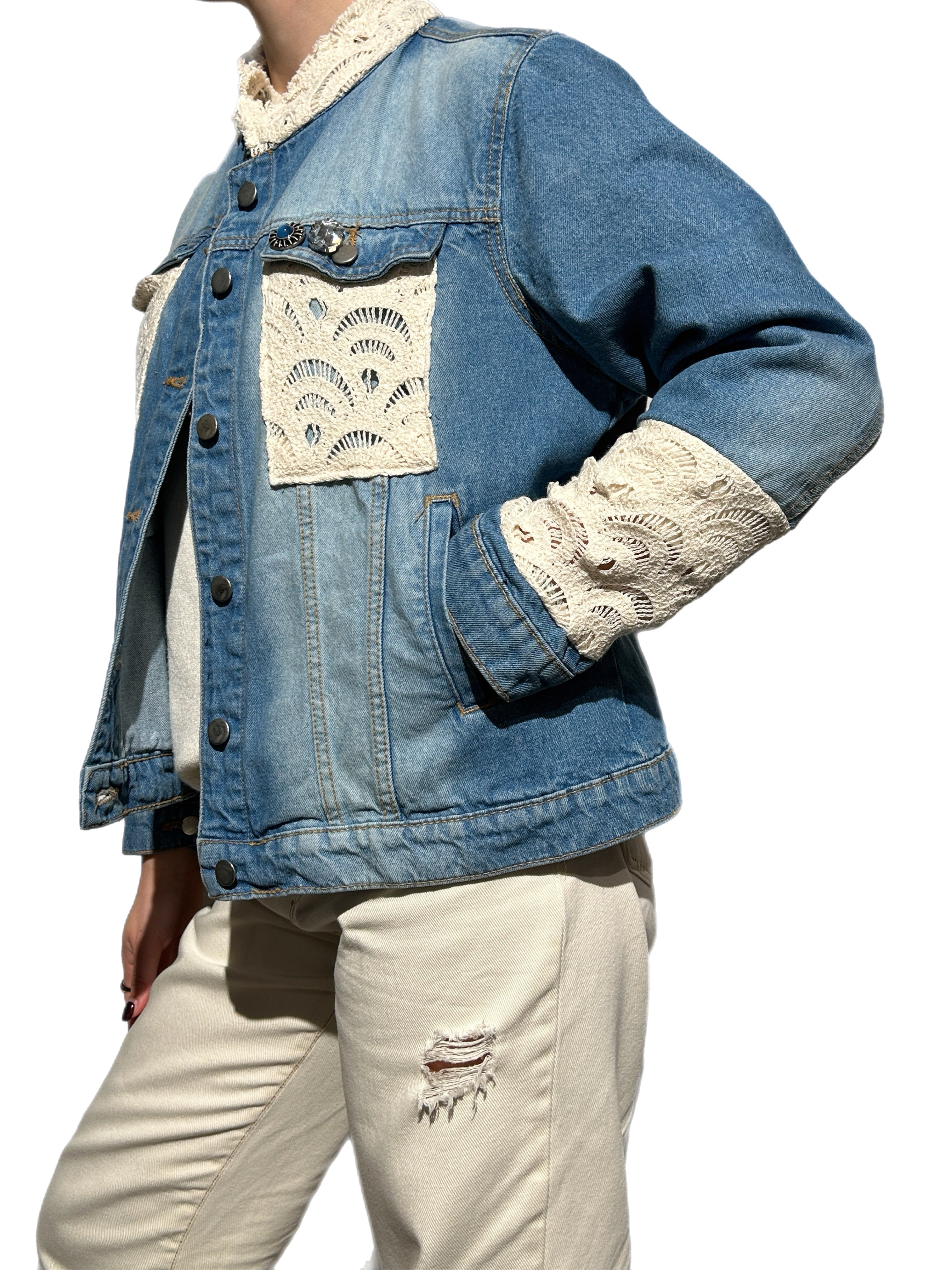 Susy Mix giacca jeans pizzo
