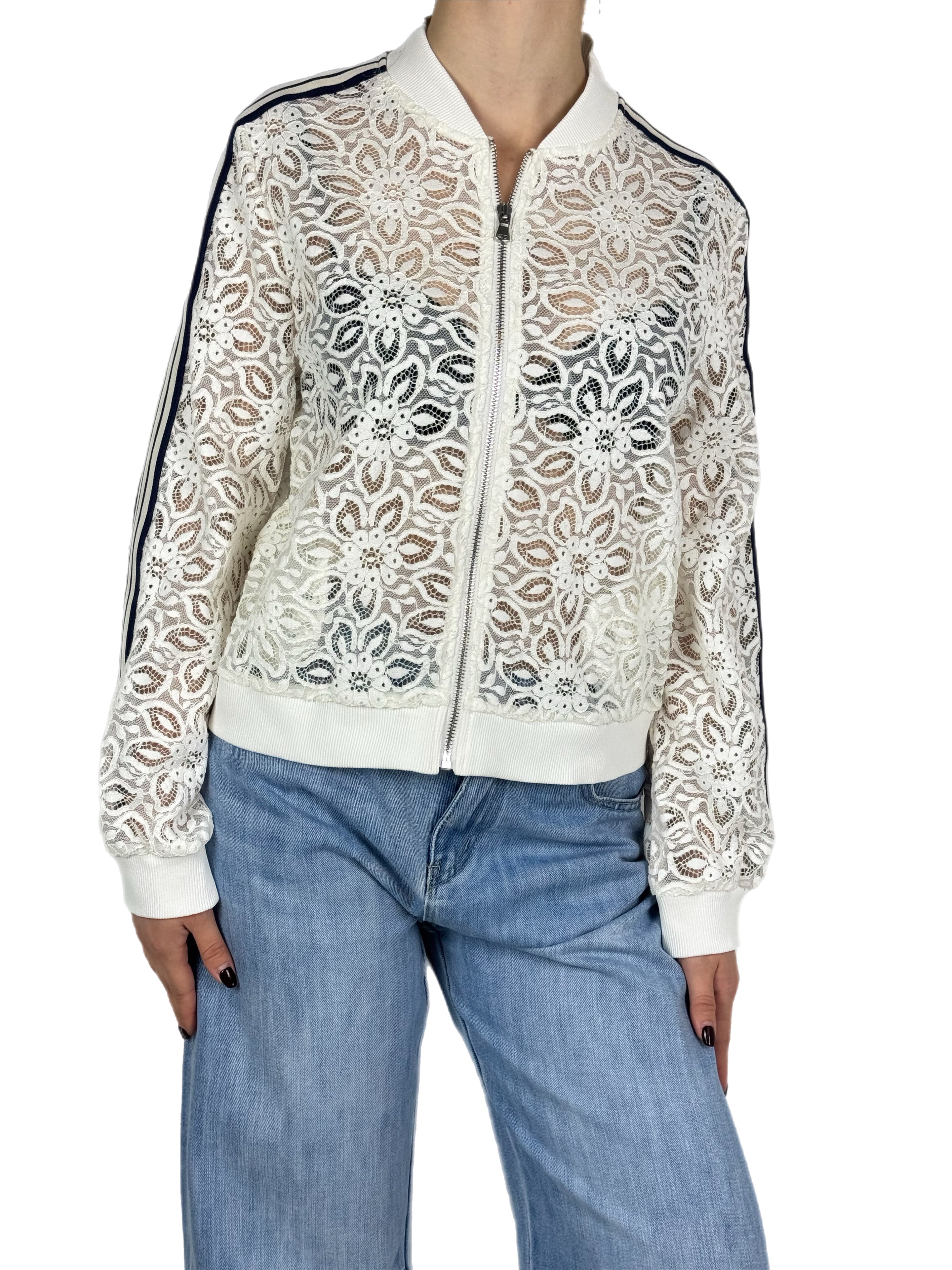 Brend bomber pizzo bianco