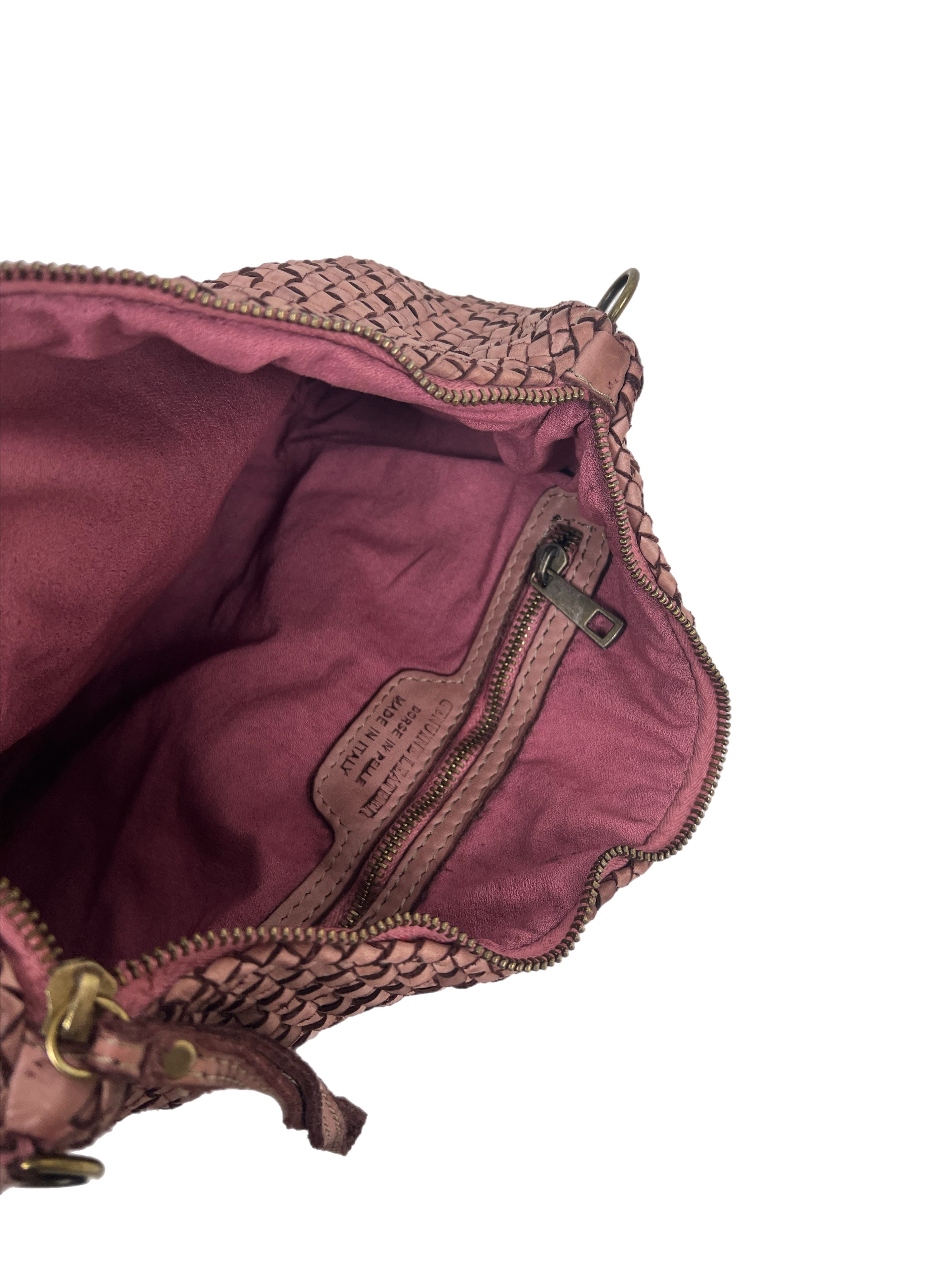 Matié borsa pelle Siviglia rosa