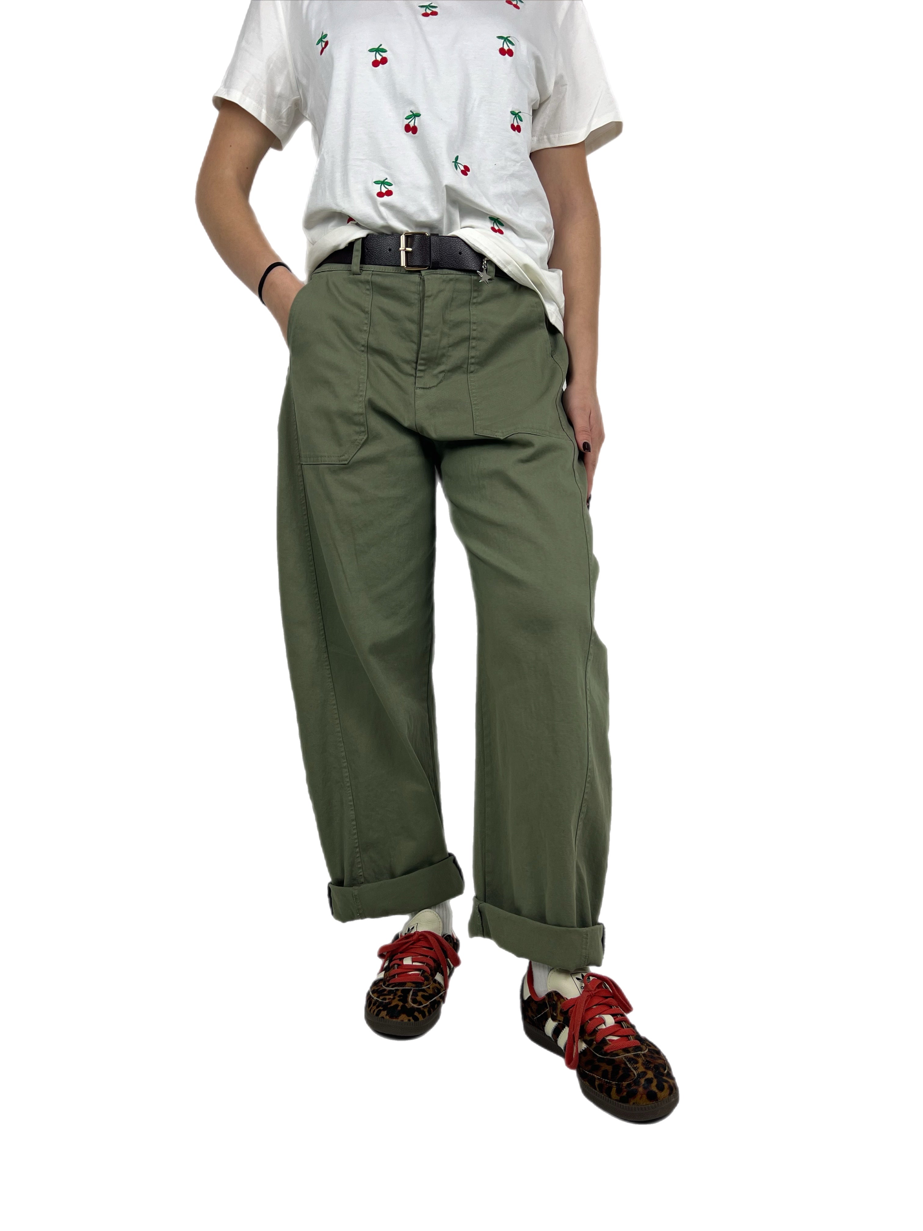 Susy mix pantalone stellina verde