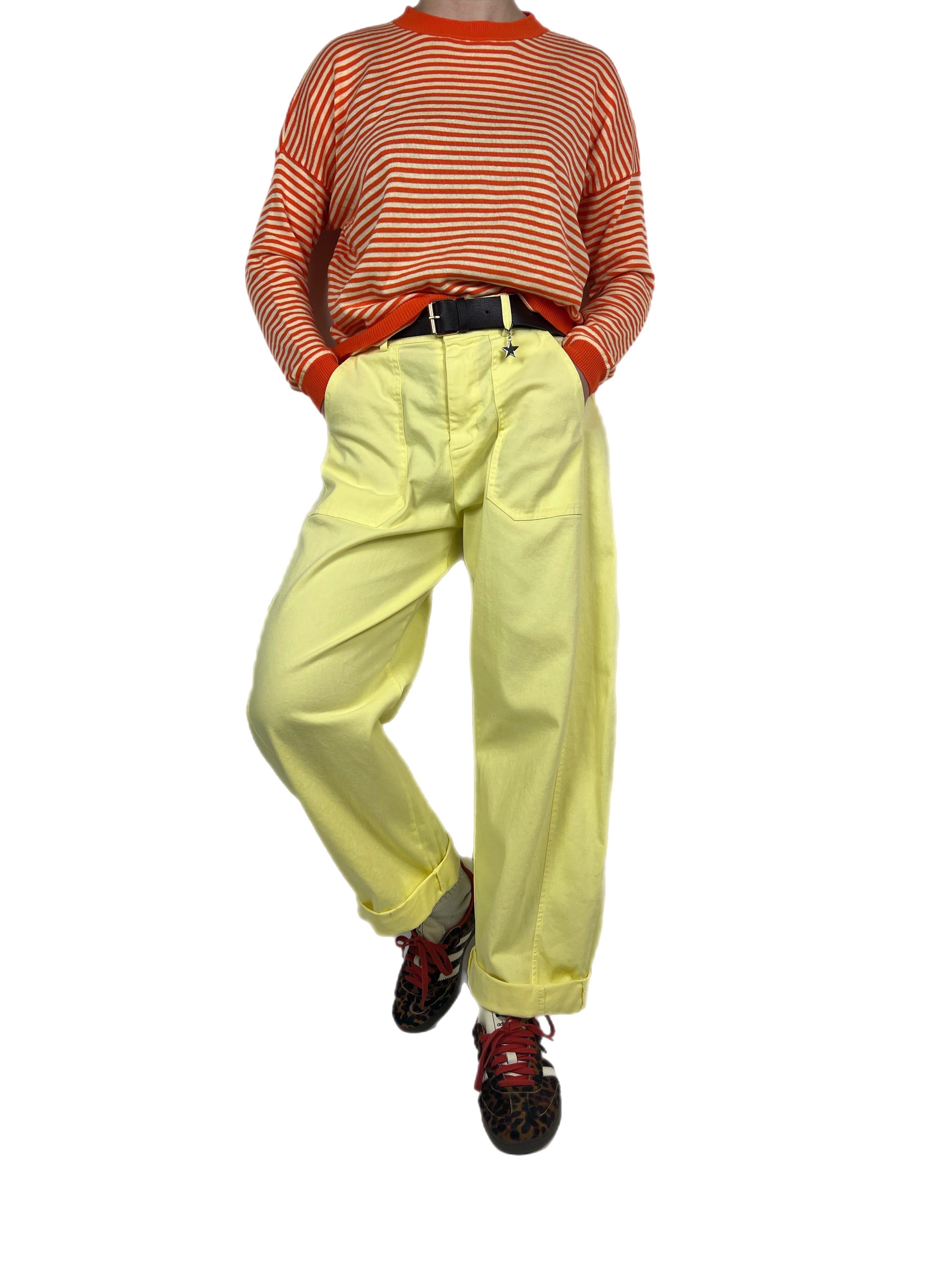 Susy mix pantalone stellina limone