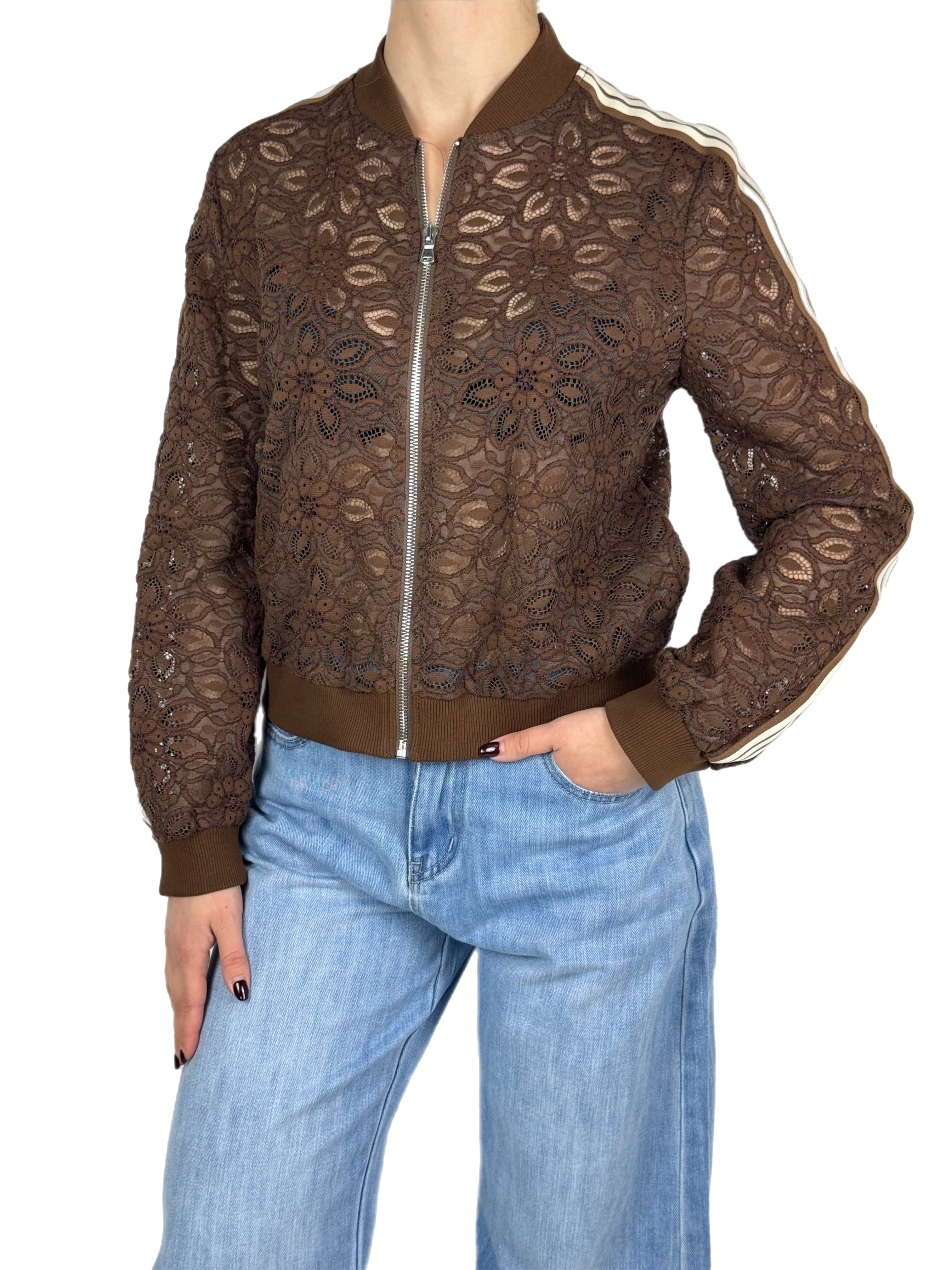 Brend bomber pizzo tabacco