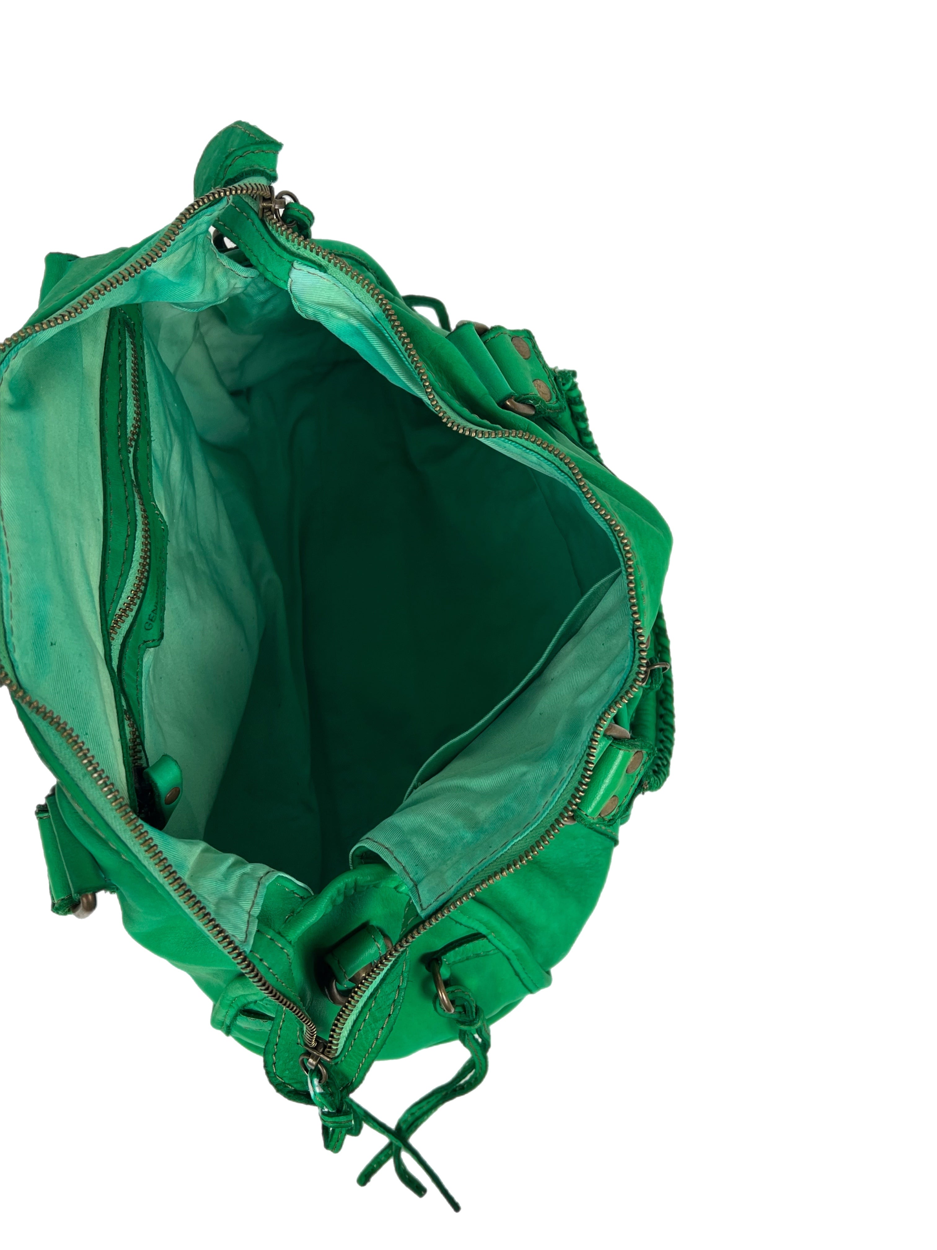 Matié borsa pelle Santiago verde