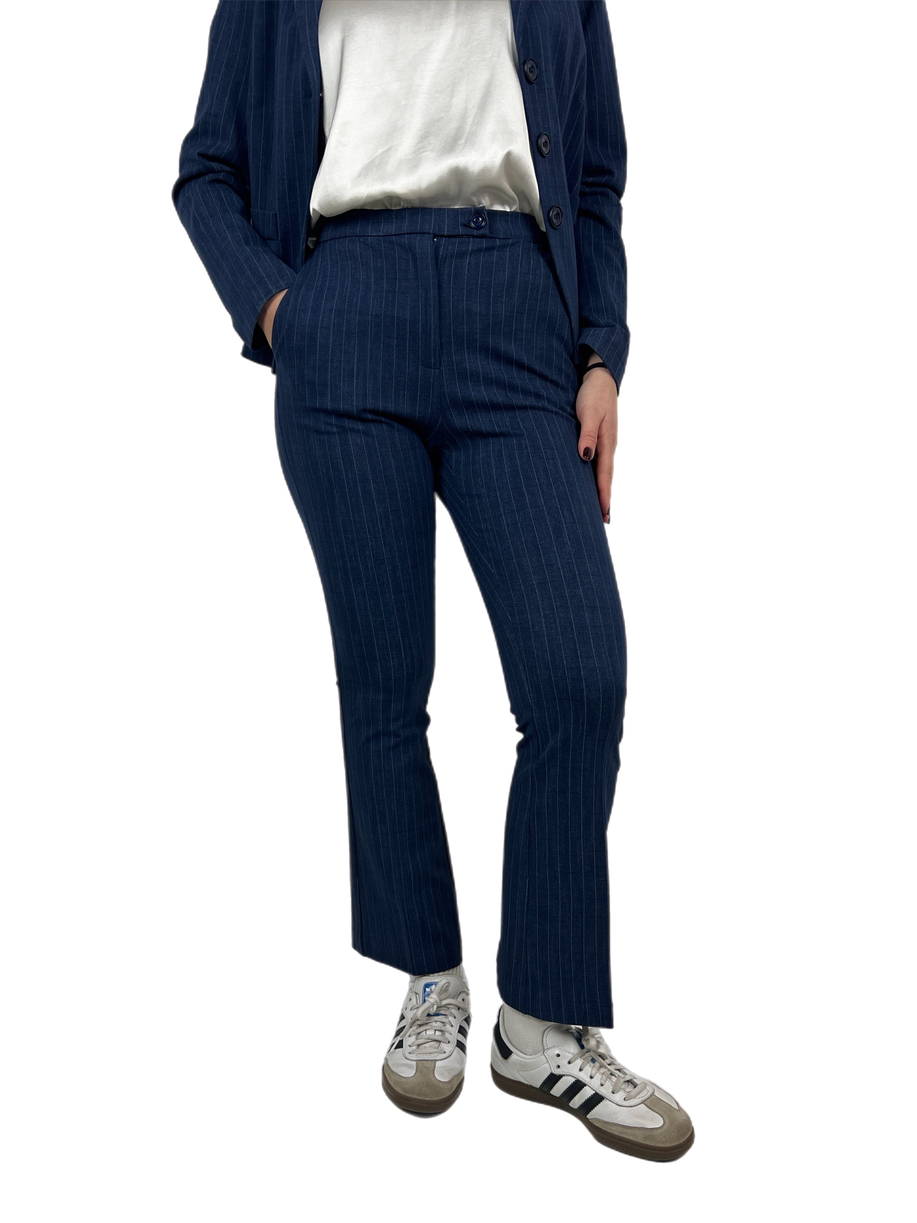 Two way completo gessato blu