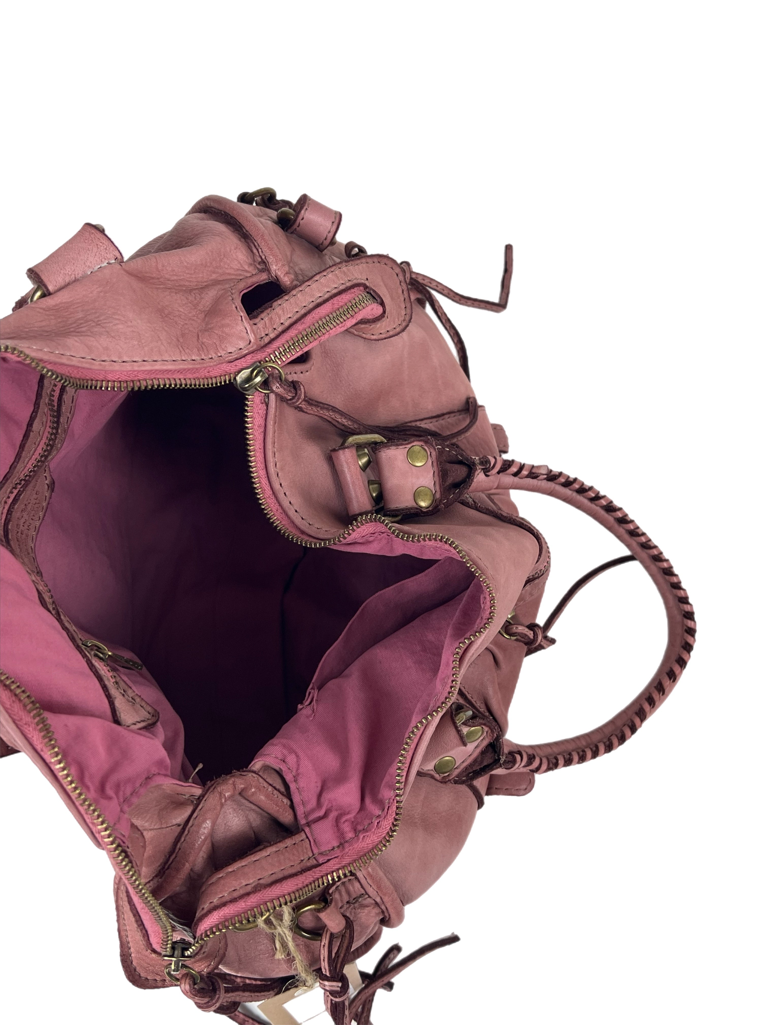 Matié borsa pelle Santiago rosa