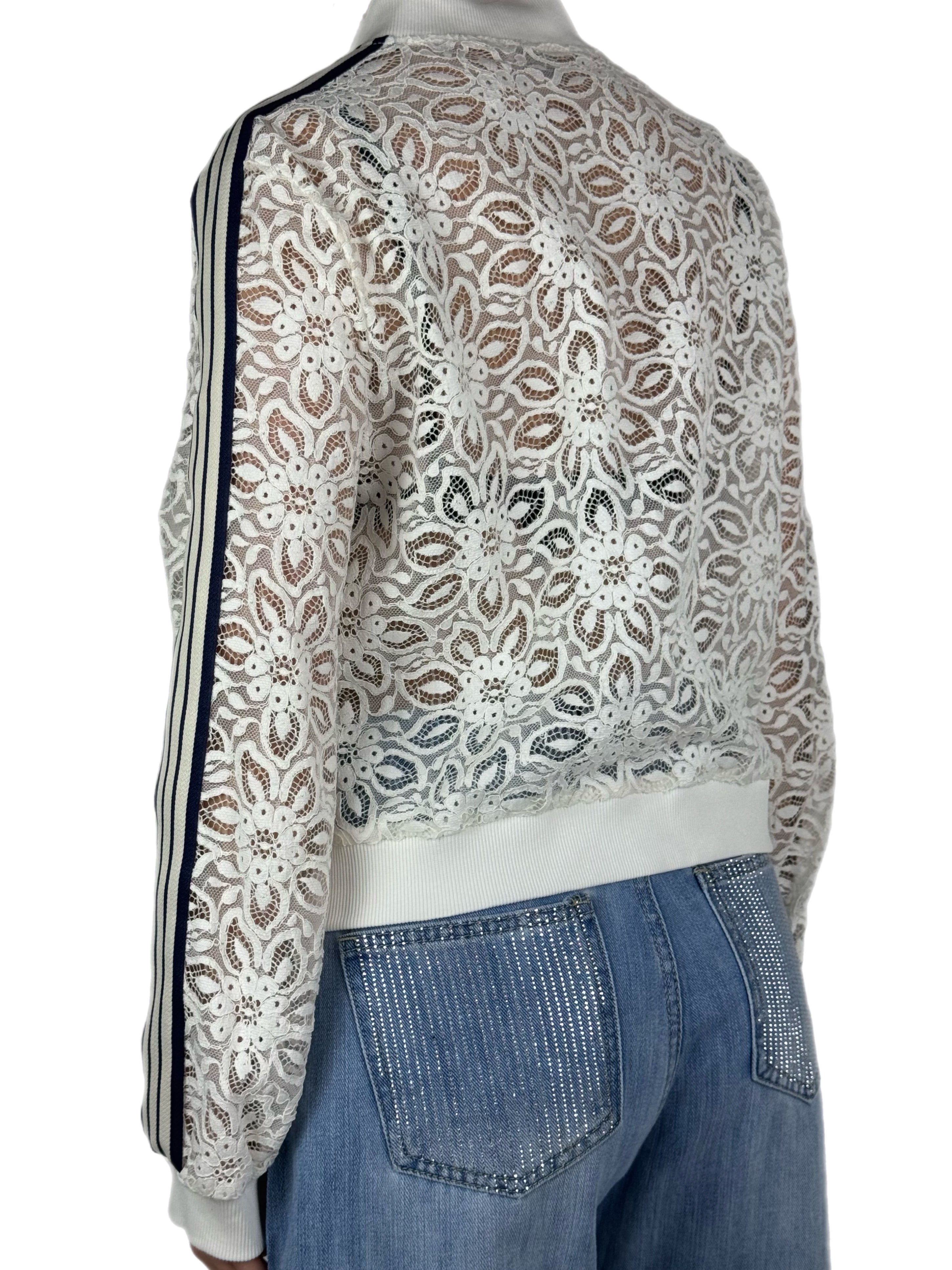 Brend bomber pizzo bianco