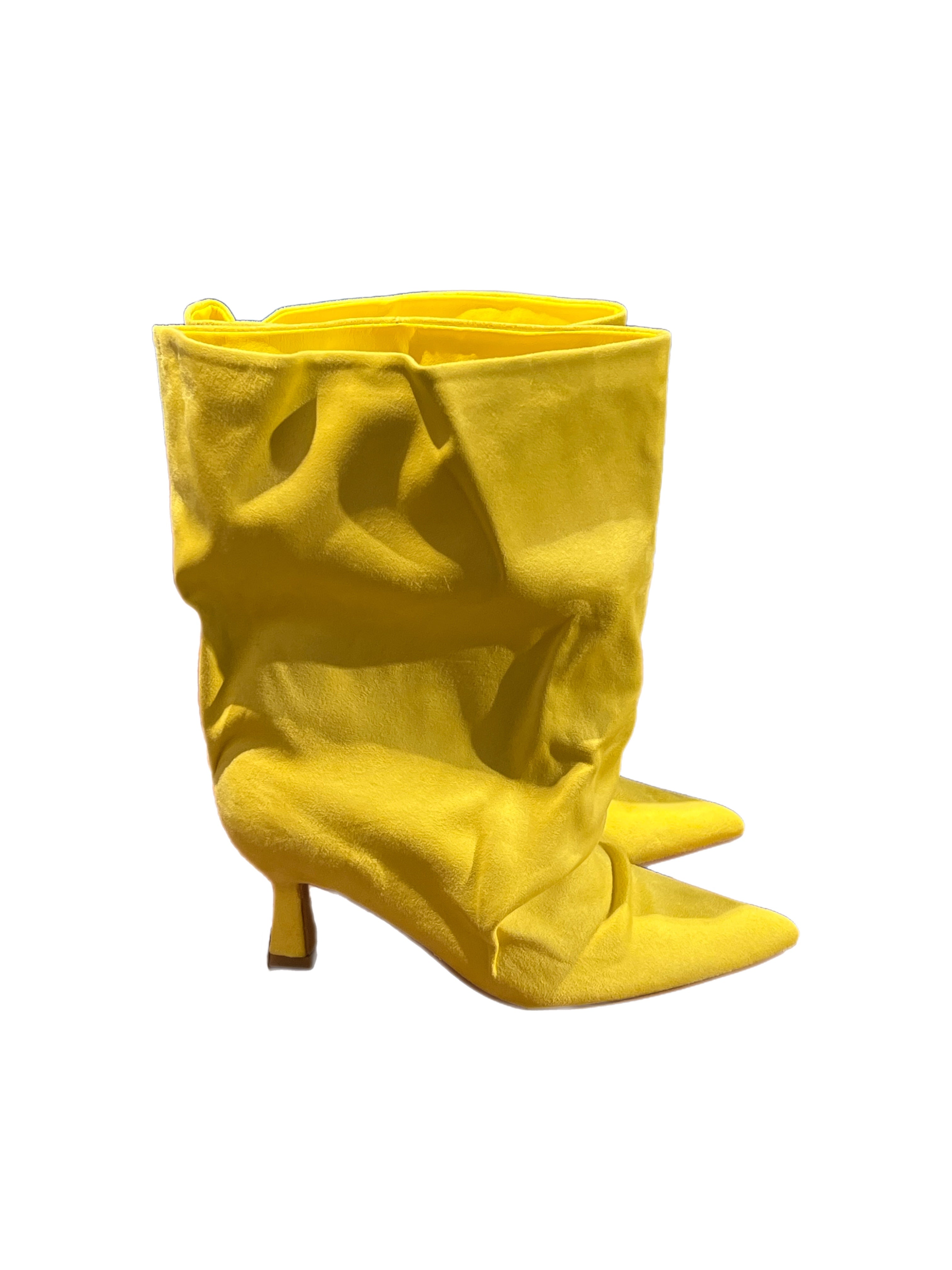 Matié stivaletto giselle ecocamoscio giallo