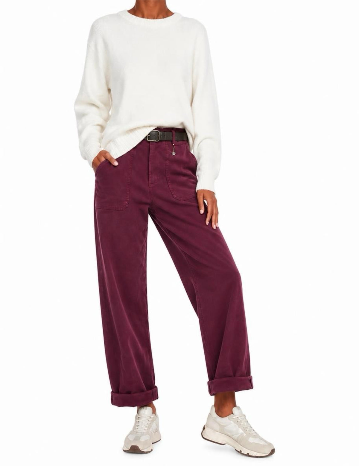 Susy mix pantalone stellina vino