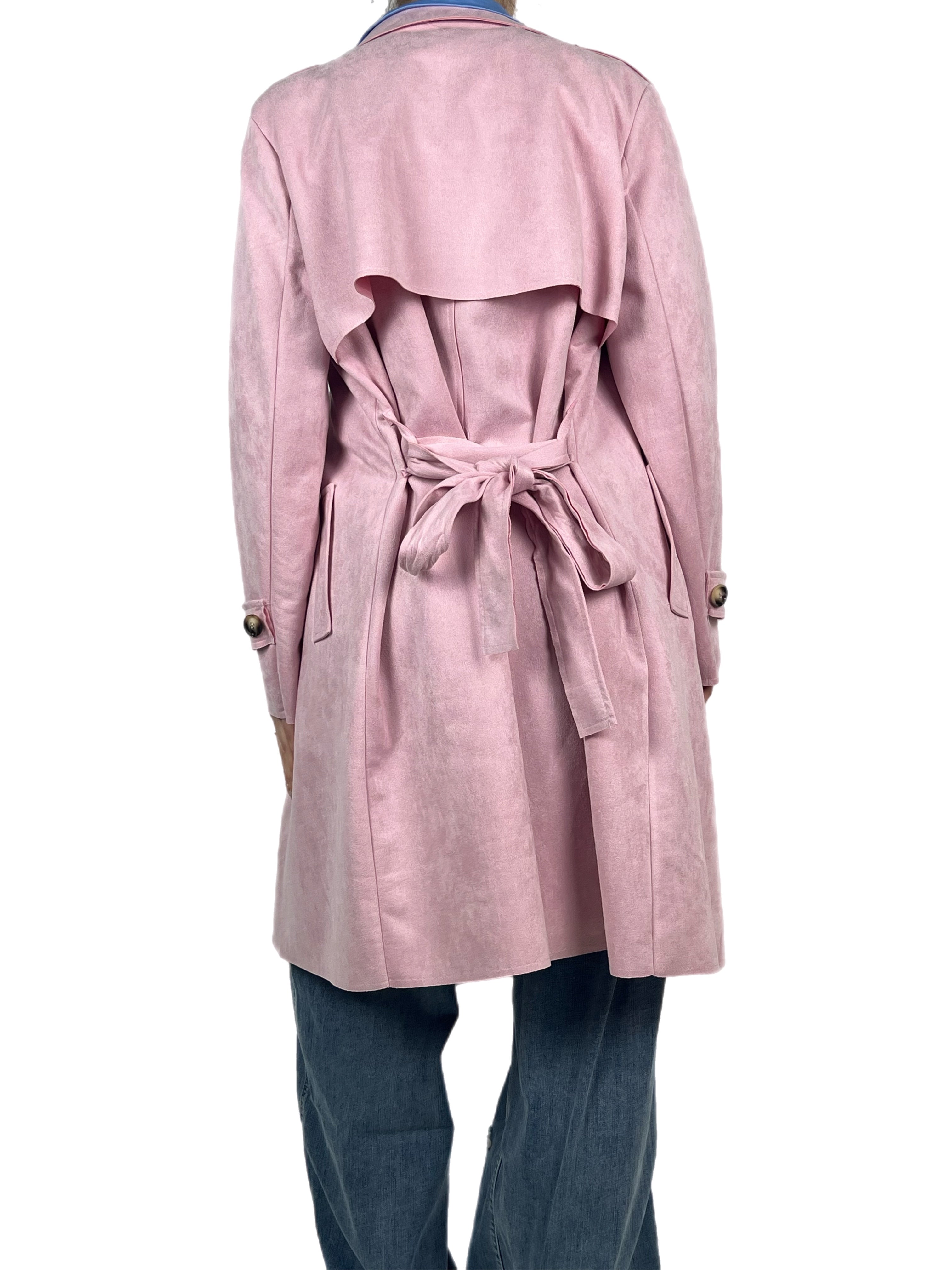 Matié trench ecocamoscio rosa