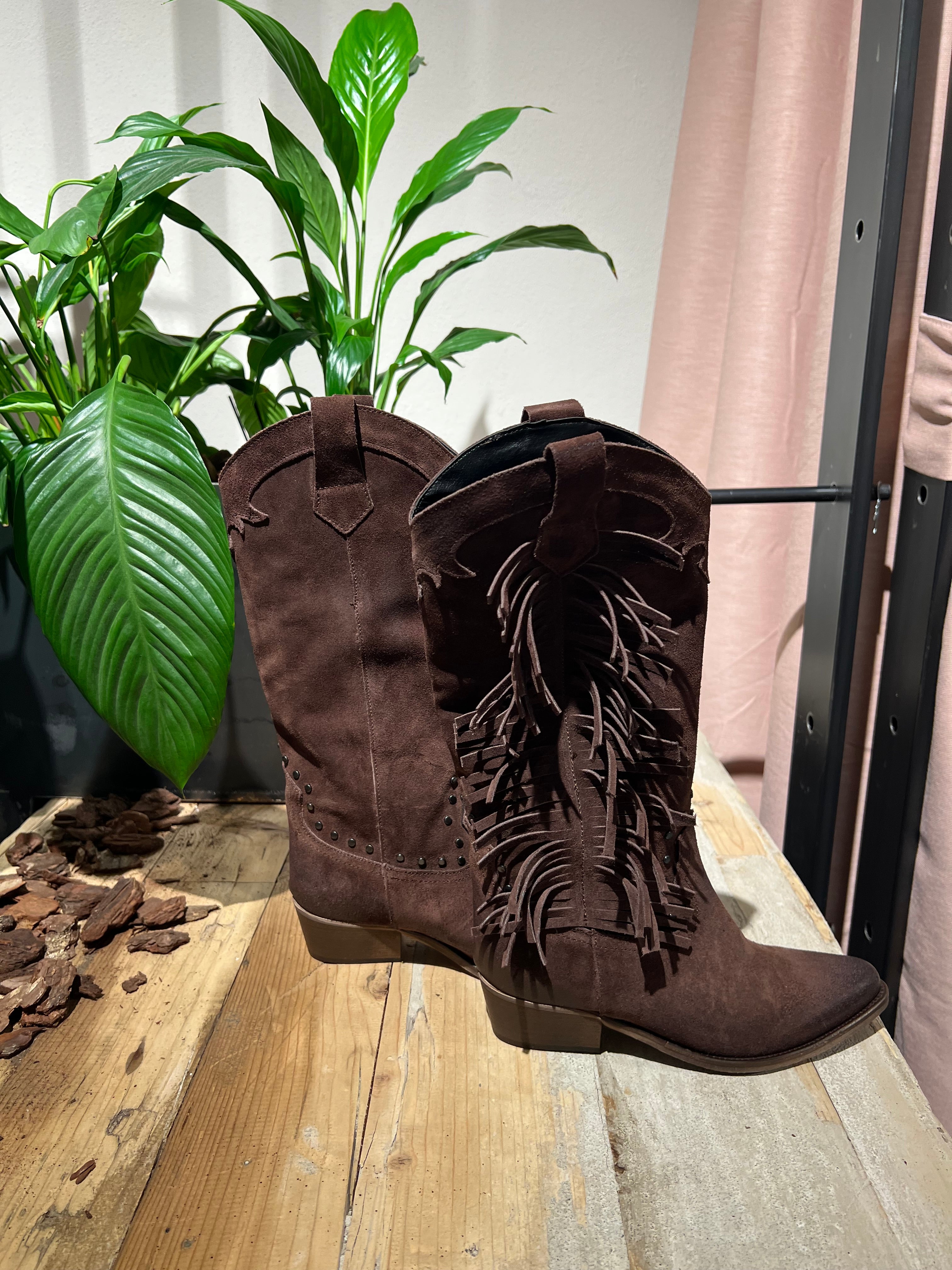 Texano camoscio frange