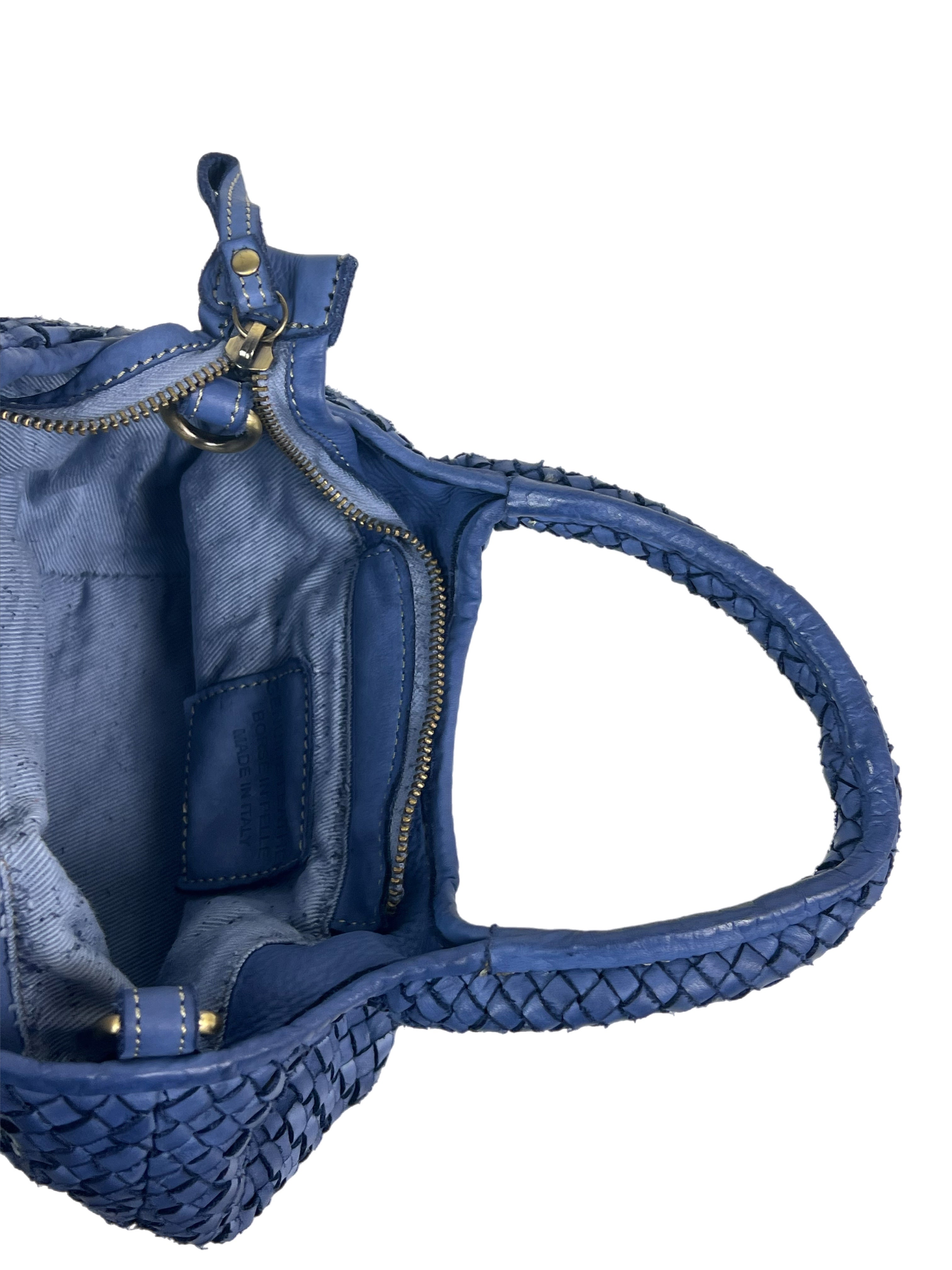 Matié borsa pelle vigo blu